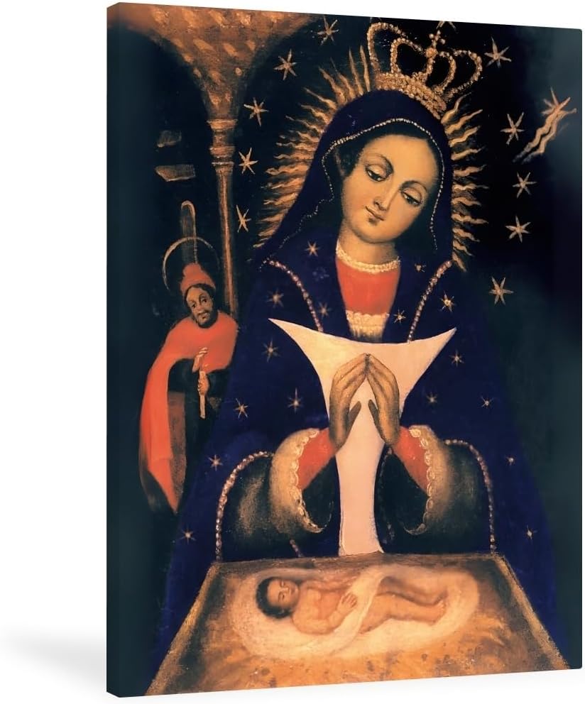 Our Lady of High Grace Altagracia Portrait, Religious Canvas Wall Art, Dominican Home Decoration, Cuadro impreso de Nuestra Señora de Altagracia/Virgen de la Altagracia (18"x24")