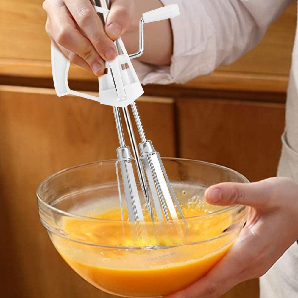 Stainless Steel Rotary Hand Whip Whisk Egg Beater Mixer Easy to Use Kitchen Tool for Baking and Cooking
