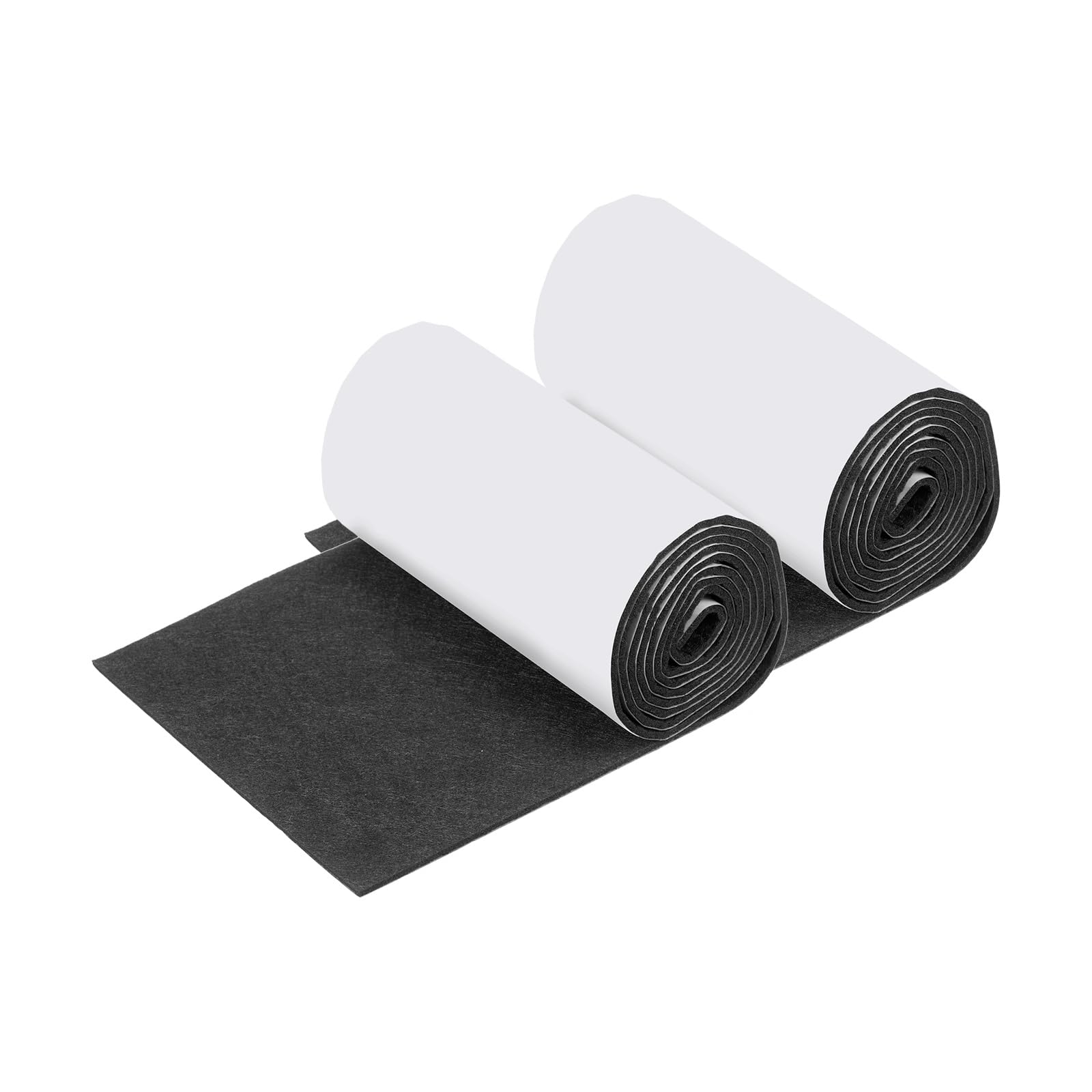 sourcing map 2 Roll Felt Furniture Pads, 102 x 12.7 x 0.2cm Non-Slip Self-Adhesive Floor Protectors, Cuttable Felts Strip Tape Roll for Hardwood Floors and Home Appliances, Black