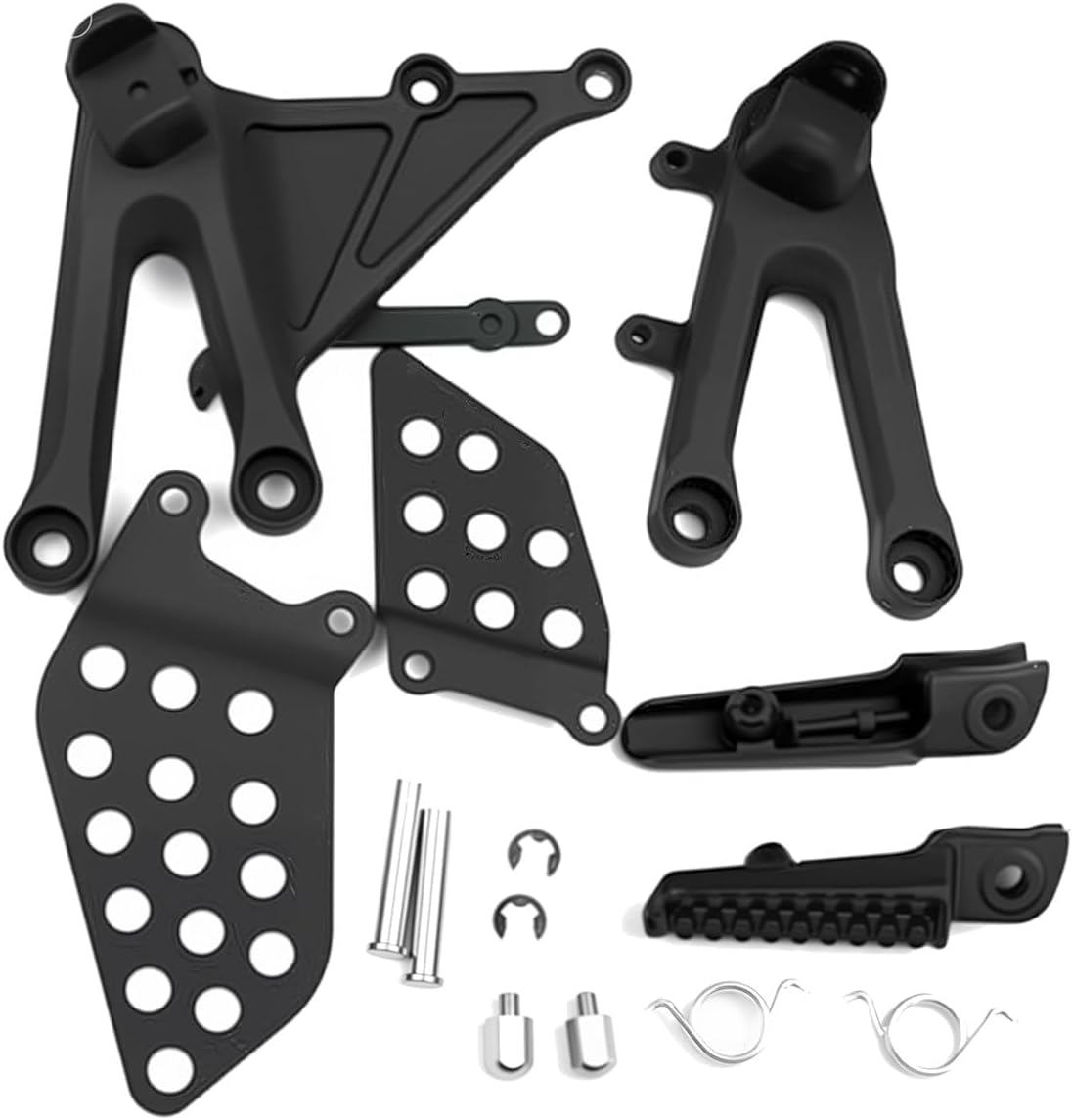 Motorcycle Rider Footpeg Bracket Kit With Front Foot Pegs Compatible With Honda CBR1000RR 2004-2007 Aluminum Replacement Footrests Set Black​