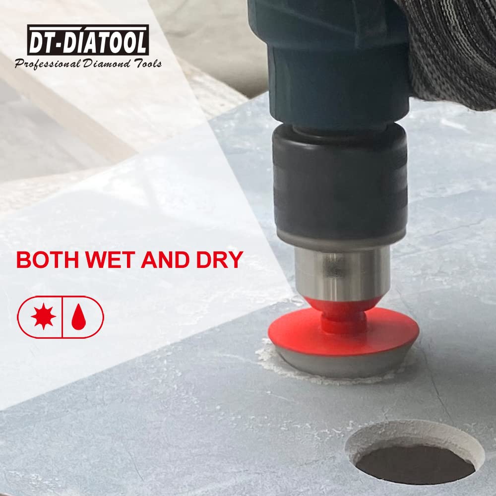 DT-DIATOOL Diamond Beveling Chamfer Bits - Diamond Countersink Drill Bit 35mm with Hex Shank for Enlarging Trimming Shaping Existing Holes of Granite Marble Porcelain Tiles,Size of 2mm to 35mm 2pcs