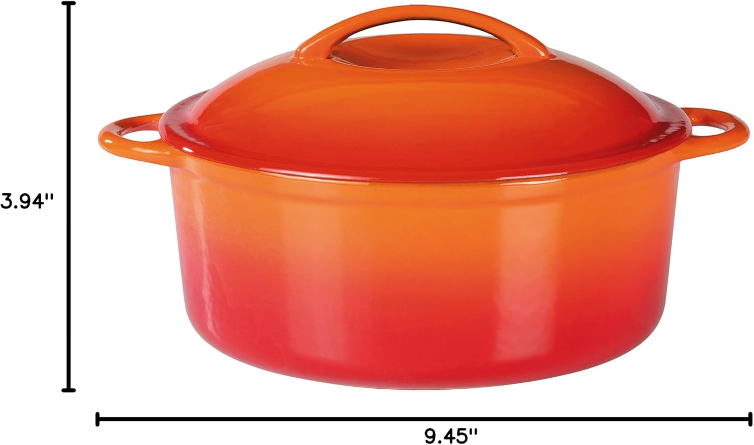 GSW Stahlwaren GmbH Cooking Pot, Orange/Red, 24 x 10 cm, 4 Litre