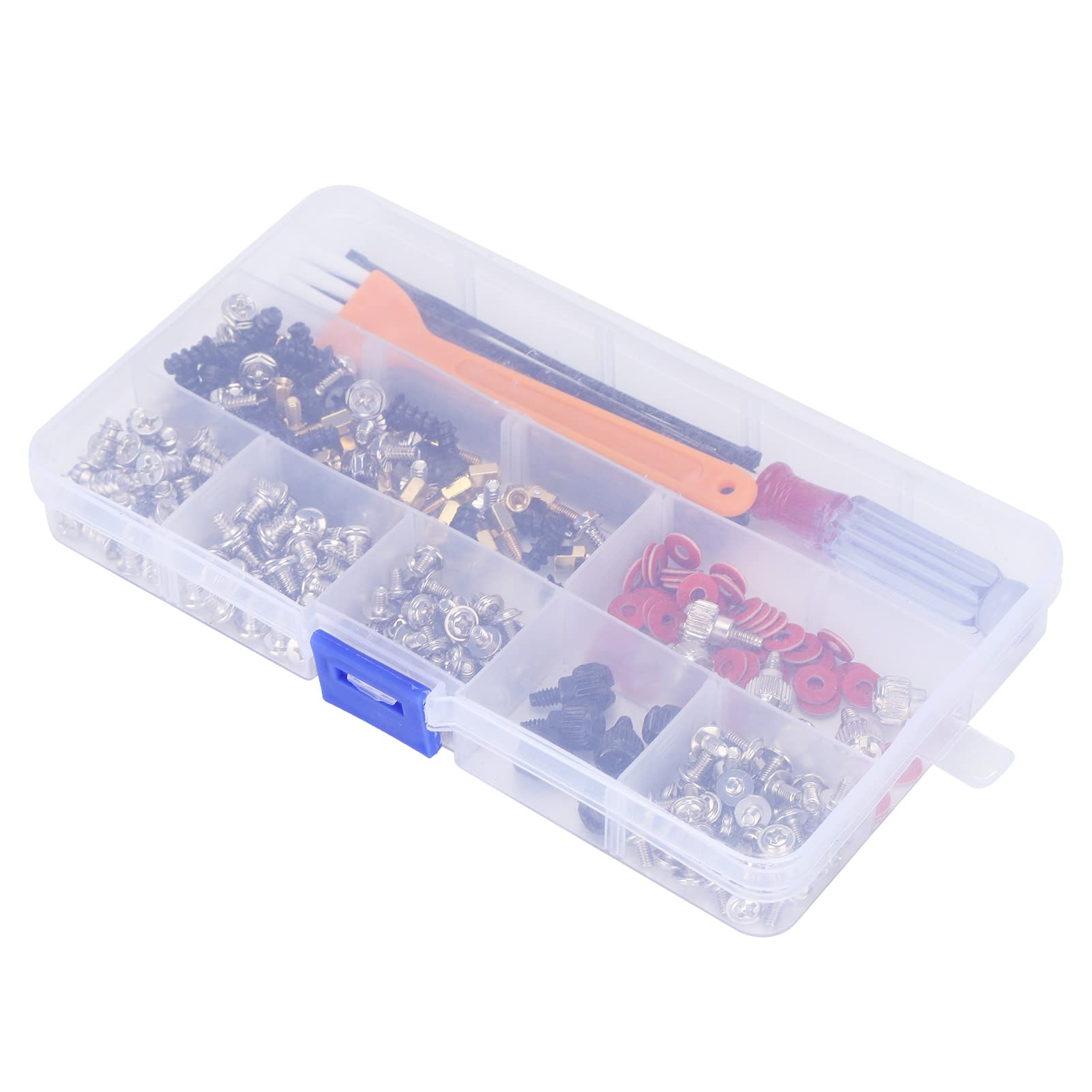 330Pcs Computer Screw Kit - Brass + Plated Assortment for Motherboard, Chassis, Fan, HDD, Monitor, Tablet Installation