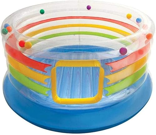Miniatura 1 de TAISK Castillo inflable y tobogán inflable transparente de color para niños con bola de océano y soplador de aire para entretenimiento en interiores