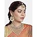 Aheli Elegant Indian Wedding Wear Faux Kundan Studded Choker Necklace with Maang Tikka Set Ethnic Fashion Jewelry Gift for Women (White Kundan & Pearl Drop)