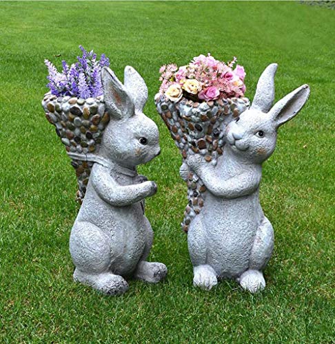 Sculpture de statue de lapin de jardin pour décoration de Pâques - 2