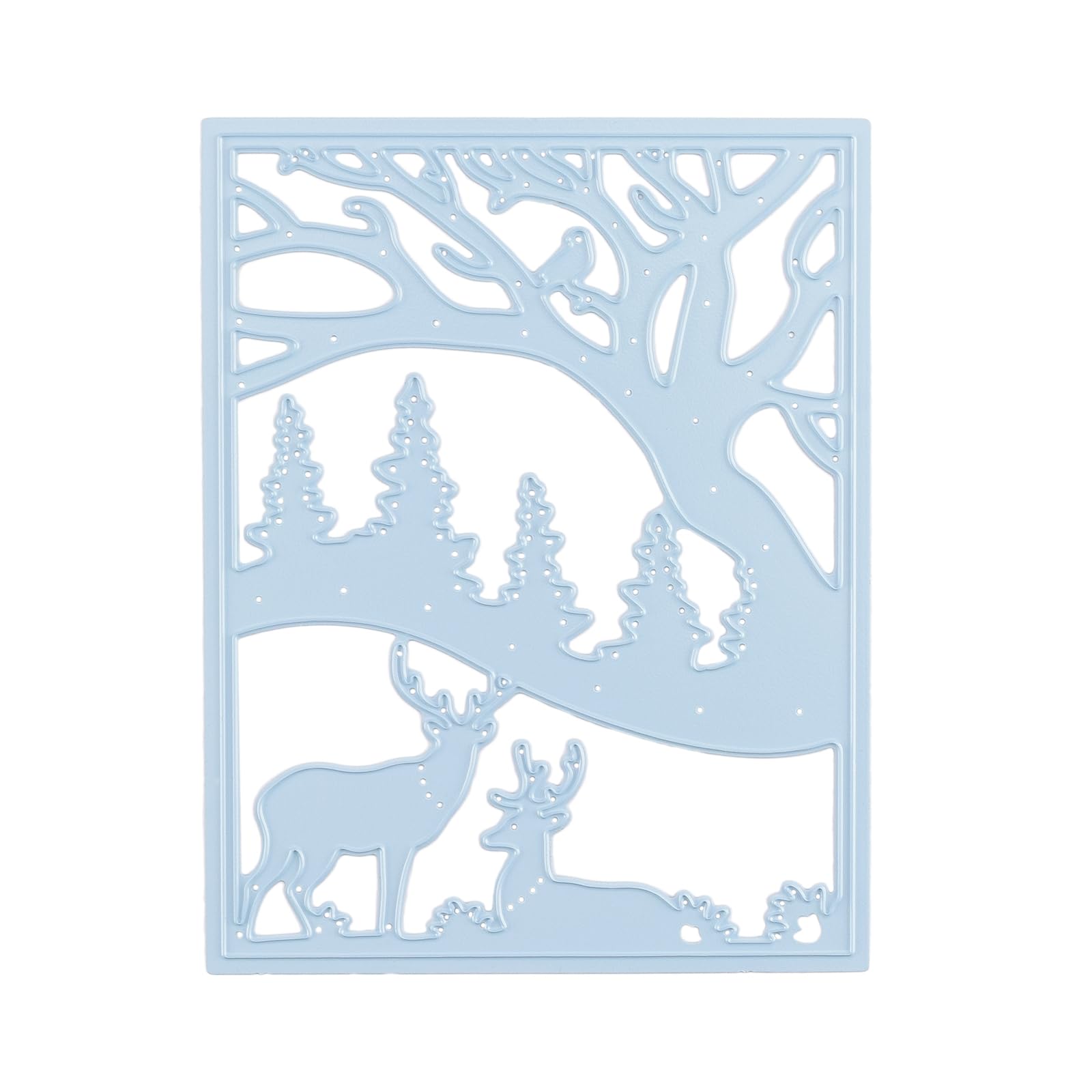 Nellie's Choice Cutting Die Christmas Scene, Reindeer in Forest Shape Die, Card Making Supplies, Metal Craft Dies for Scrapbooking, DIY and Paper Crafts