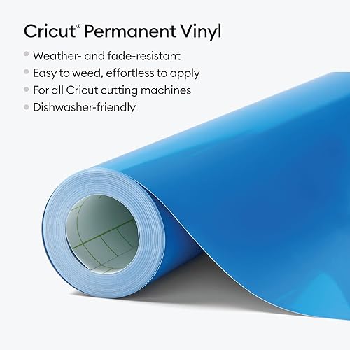 Vista 35 de Cricut - Rollo de vinilo permanente de alta calidad (12 pulgadas x 15 pies), resistente a la intemperie, lavavajillas y a la decoloración, Dorado