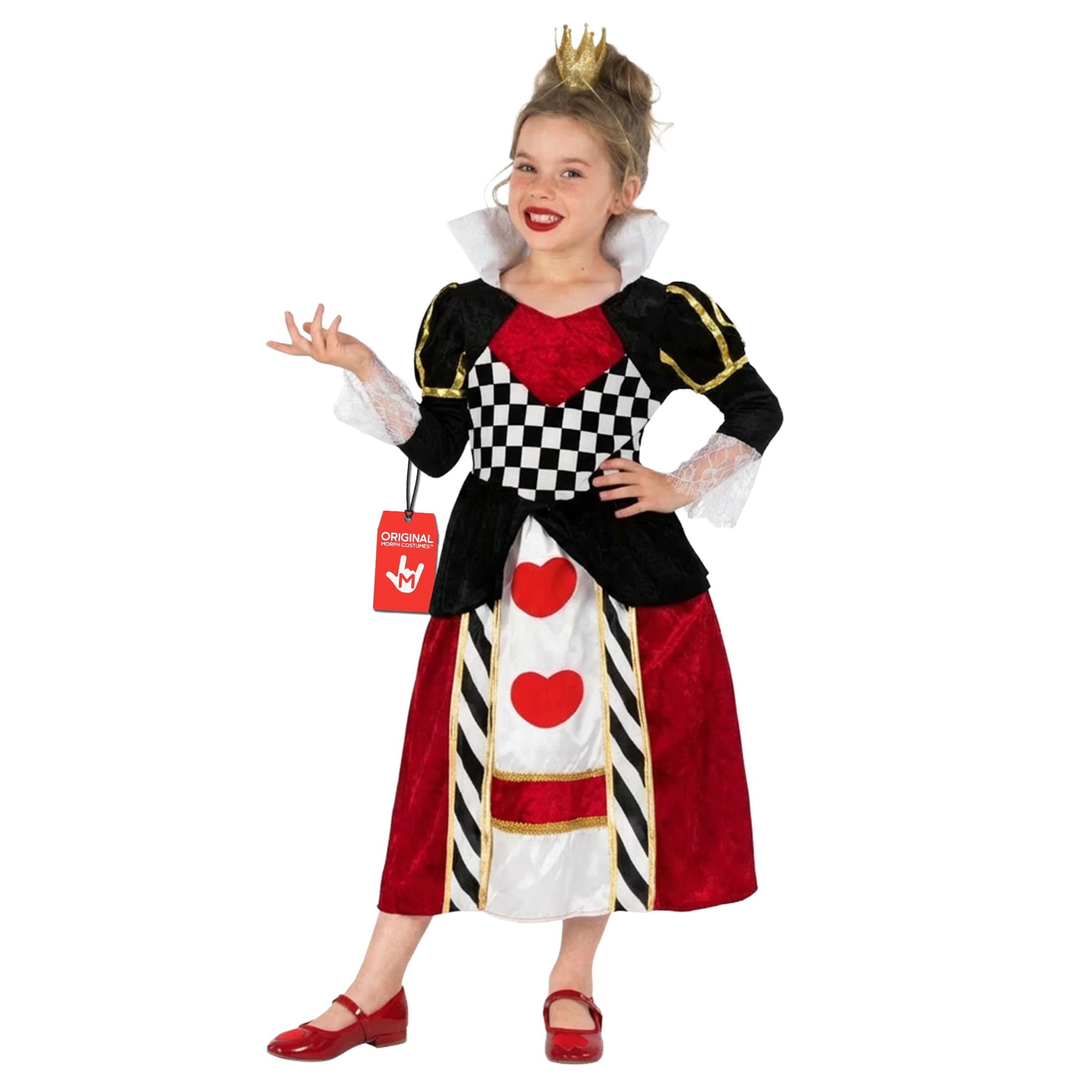Fun Shack Disfraz Reina Corazones Niña, Disfraces Cuento para Carnaval y Halloween