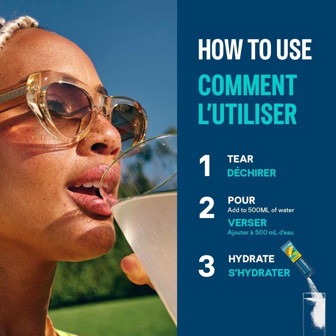 Liquid I.V. Hydration Multiplier Electrolyte Drink Mix for Accelerated Hydration Tropical Punch Firecracker with Vitamins B3, B5, B6, B12 and C 48 g (6 sticks x 2) - Image 6