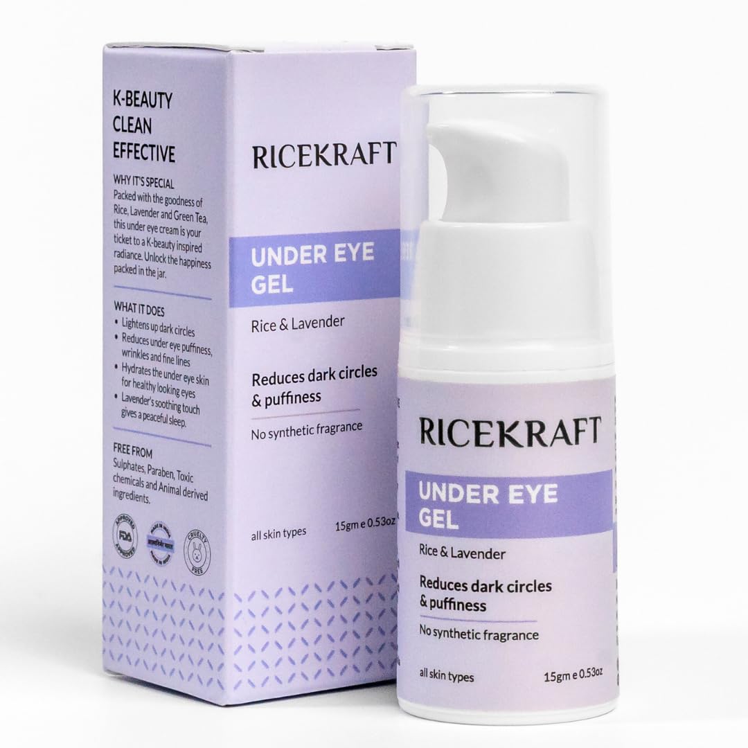 RiceKraft Under Eye Cream For Dark Circles, Wrinkles, Puffy Eyes, Anti ageing | Cruelty-Free, Paraben Free | with Rice Extract, Lavender, Green Tea | No Synthetic Fragrance | For Men and Women - 15g-image-7