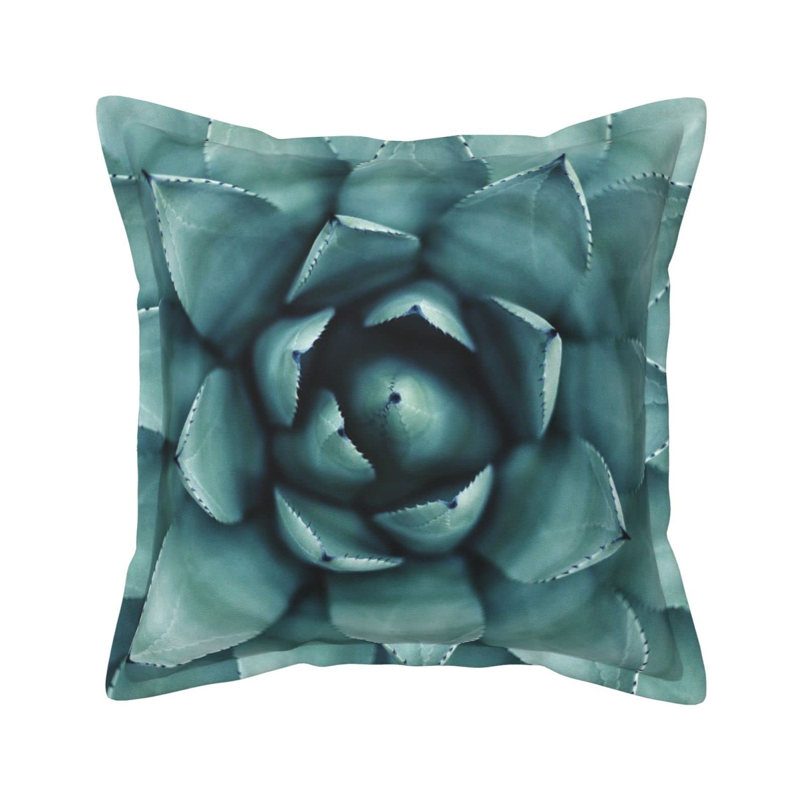 Housses de coussin simili cuir motif succulentes au fini haut de gamme