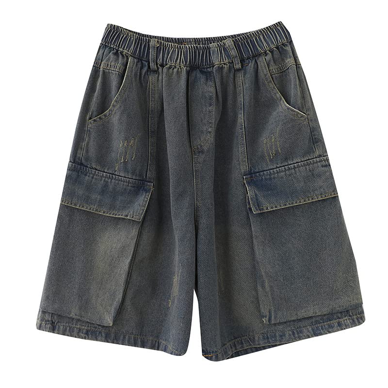 Short Femmes Rétro Et Vieux Shorts en Denim Model en Liberté De Grande Taille