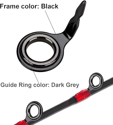 Miniatura 2 de THKFISH Guías de caña de pescar Kit de reparación de caña de pescar Baitcasting/Spinning Rod Guías Cerámica Acero Inoxidable Guía de Carbono