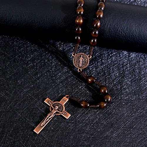 KOMI Catholic Rosary Beads for Men Holy Prayer Beads Rosary Necklace with Crucifix Cross Rosary Catholic Gifts3
