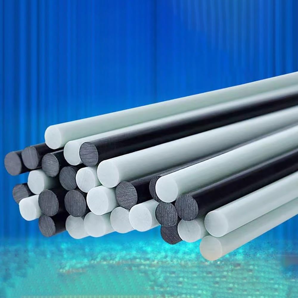 10Pcs Pręty z Włókna Szklanego Odporne na Wysokie Temperatury 500mm, Lite Pręty 0.8-10mm, Lekkie & Wytrzymałe Trzony dla Modeli RC, Części Dronów & Zestawów Naprawczych(Black,10x500mm)