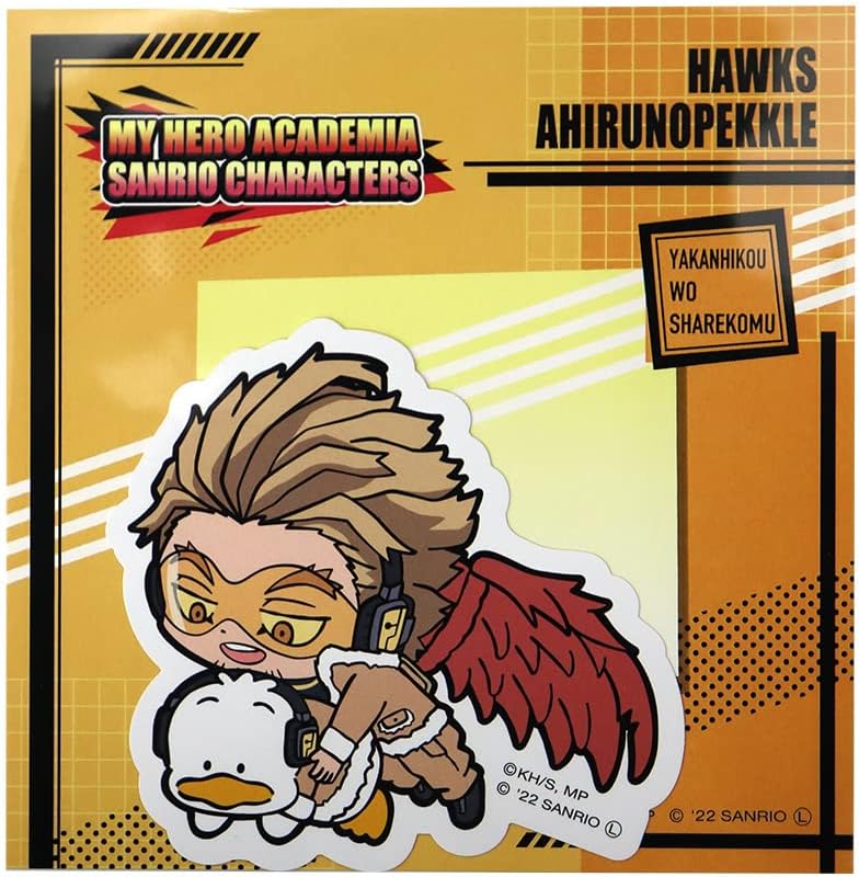 僕のヒーローアカデミア サンリオ キャラクターズ 貼って剥がせる ダイカット ステッカー ａ ホークス あひるのペックル コラボ グッズ ヒロアカ キャラクター アニメ キッズ 推し プチギフト 誕生日 プレゼント シール 雑貨 日本製 アニメ 萌え Amazon