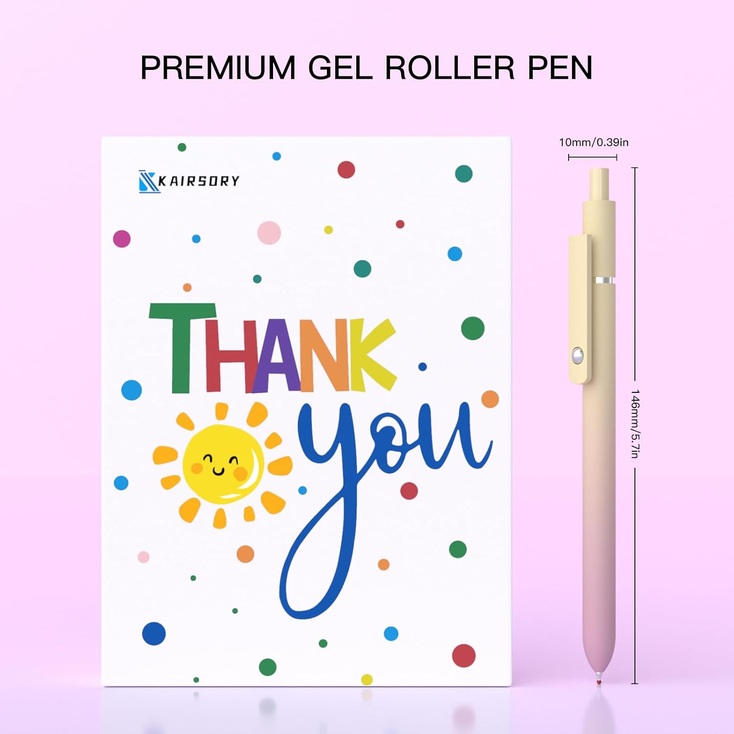 Gel Pens,0.5mm Fine Point Quick Dry Black Gel Pen,Smooth Writing,High-End Series Aesthetic Pen for Journaling Note Taking,Happy Birthday Gift Basket (10 Pcs Black Ink-Gradient shaft pens) - Image 2