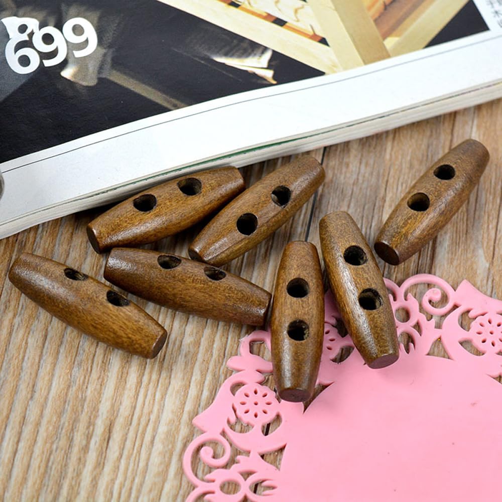 Bouton Bascule 30mm Boutons En Bois En Forme D'olive - Lot De 20