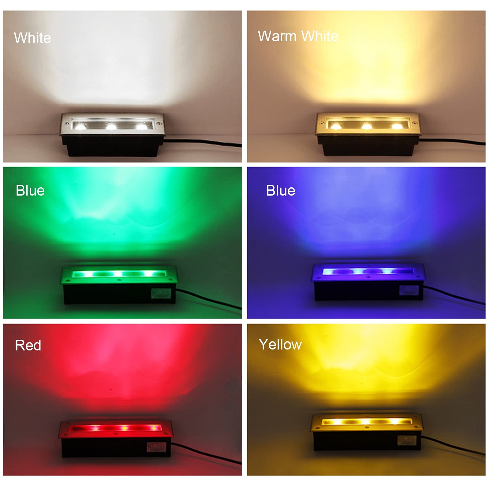 Prostokątny reflektor LED do zabudowy podłogowej, AC85-265 V, wodoodporny IP66, idealny do ogrodu, podjazdu, tarasu, patio, schodów lub krajobrazu