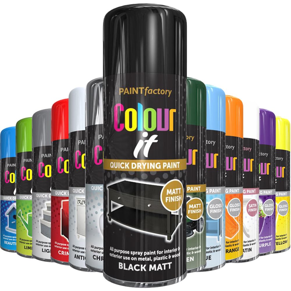 AlezyB 1 x Black Matt All Purpose Spray Paint 400ml Professional Quality and Fantastic Finish, Interior, Exterior, Household Multipurpose Spray for Metal | Plastic | Wood | Glass
