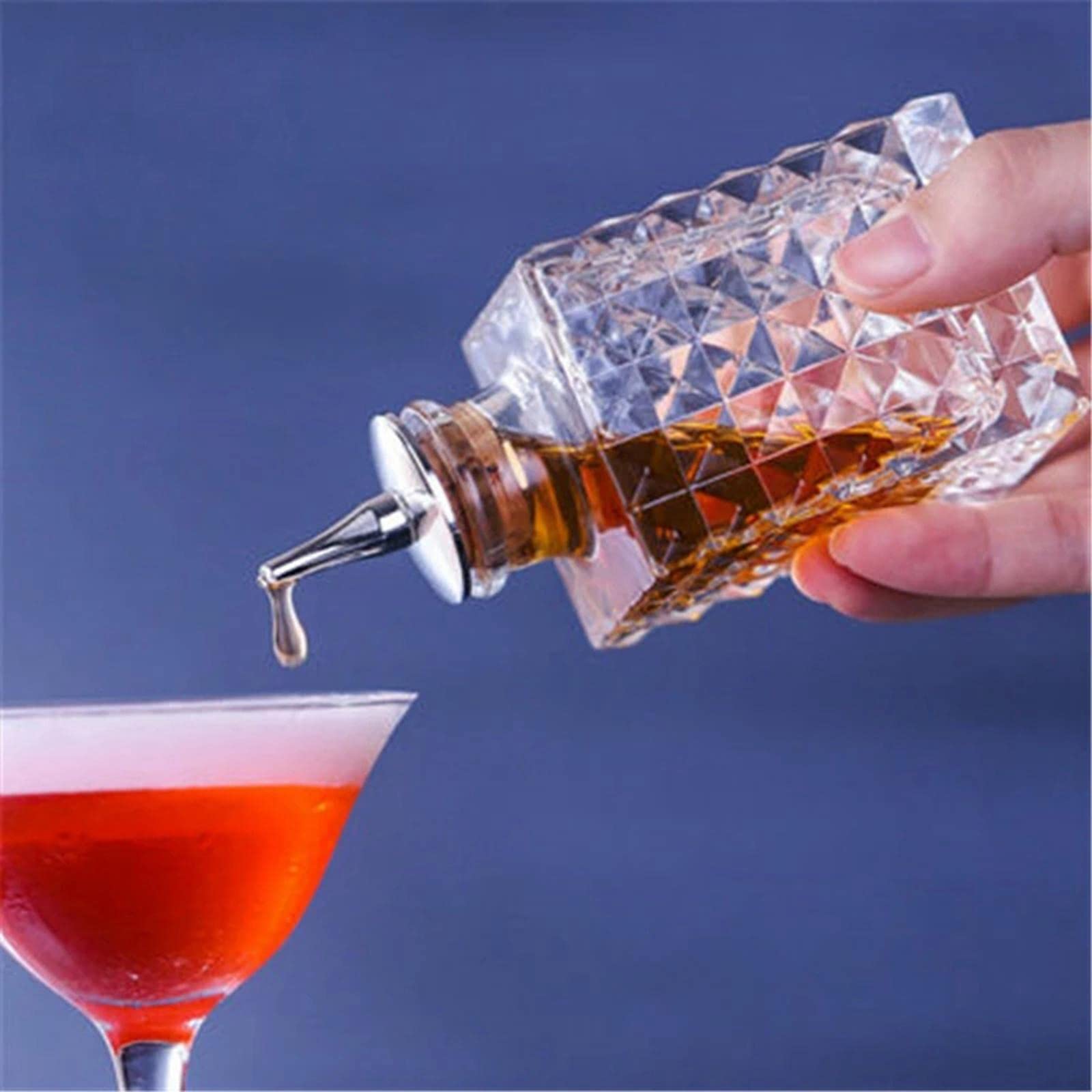 2 Pezzi di Vetro Amaro Bottle Dasher Bottle Decanter per Bar a hogar