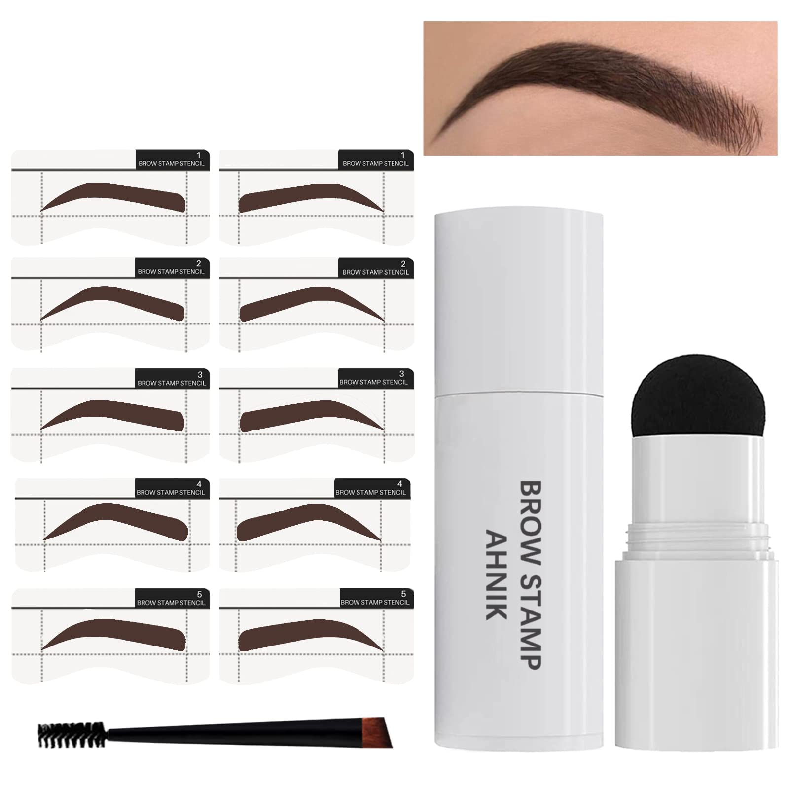 Eyebrow Stamp Stencil Kit Brow Stamp with Reusable Eyebrow Stencil Kit Eye Brow Stamping Kit Eyebrow Stamp Dark Brown