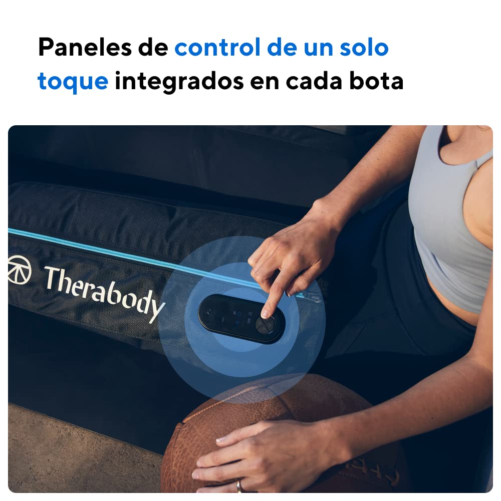 Therabody RecoveryAir JetBoots - Botas de masaje de aire por compresión secuencial de pies y piernas para la circulación y la recuperación deportiva (Large)
