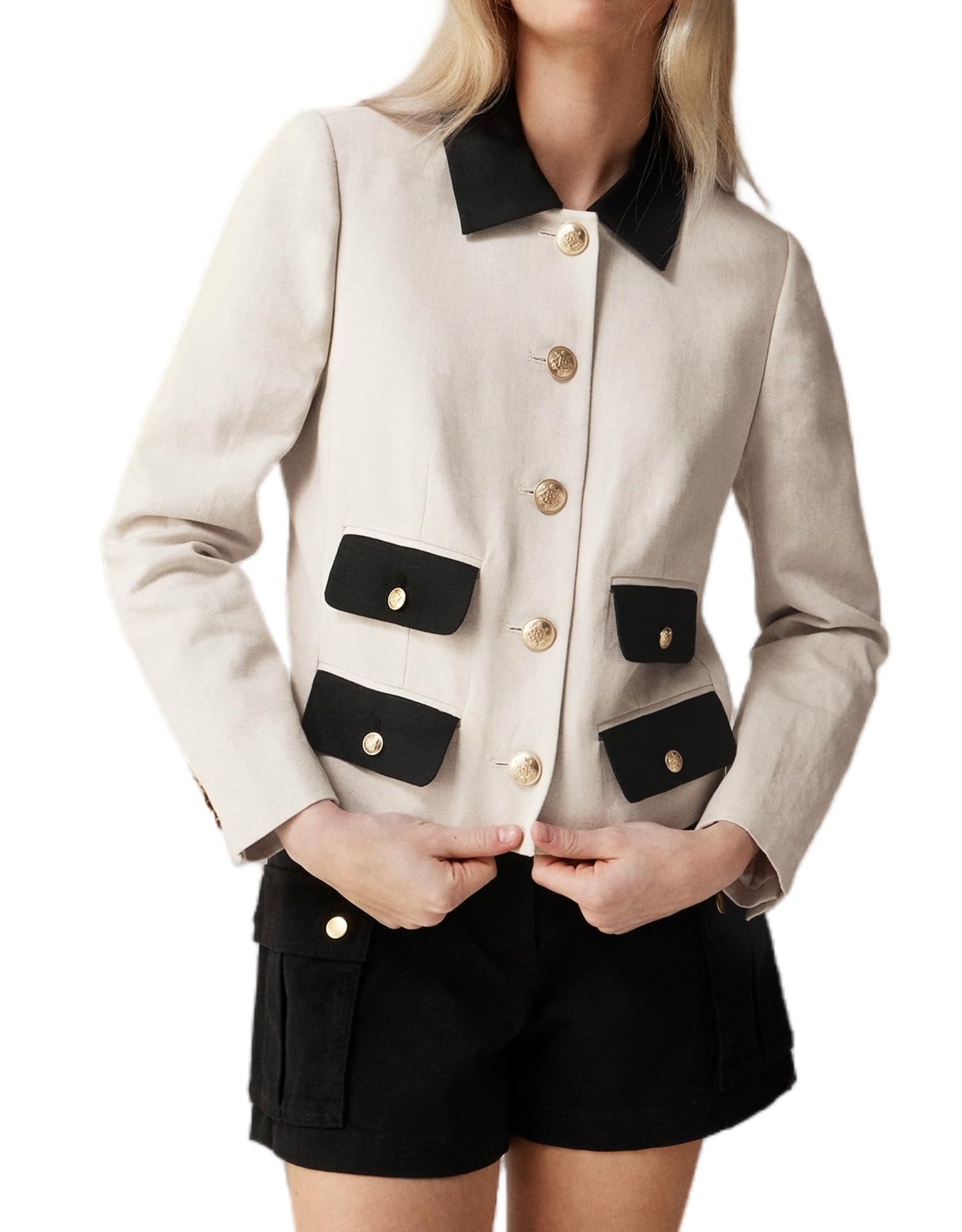 Kedera Womens Cropped Blazer Jacket for Work Casual Long Sleeve Button Down Business Blazers Fall Jackets 2024