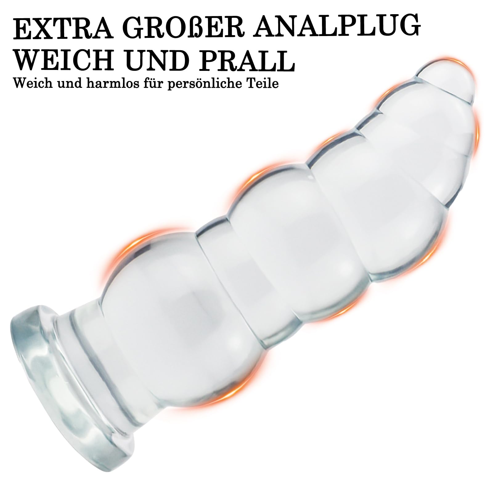 BDSMAGE Plug anale gigante, Plug anale mostruoso, Plug Anale-Dilatatore, Dilatatore Ano Buttplug, Sex Toys per uomini donne coppie principianti professionali (Trasparente)