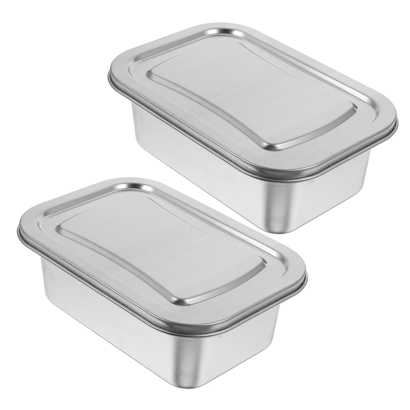 PRETYZOOM 2piezas Contenedores Para Helado De Acero Inoxidable Para Congelar Alimentos Cajas Aisladas Para Postres Caseros Para Guardar Helados Frescos Refrigerador