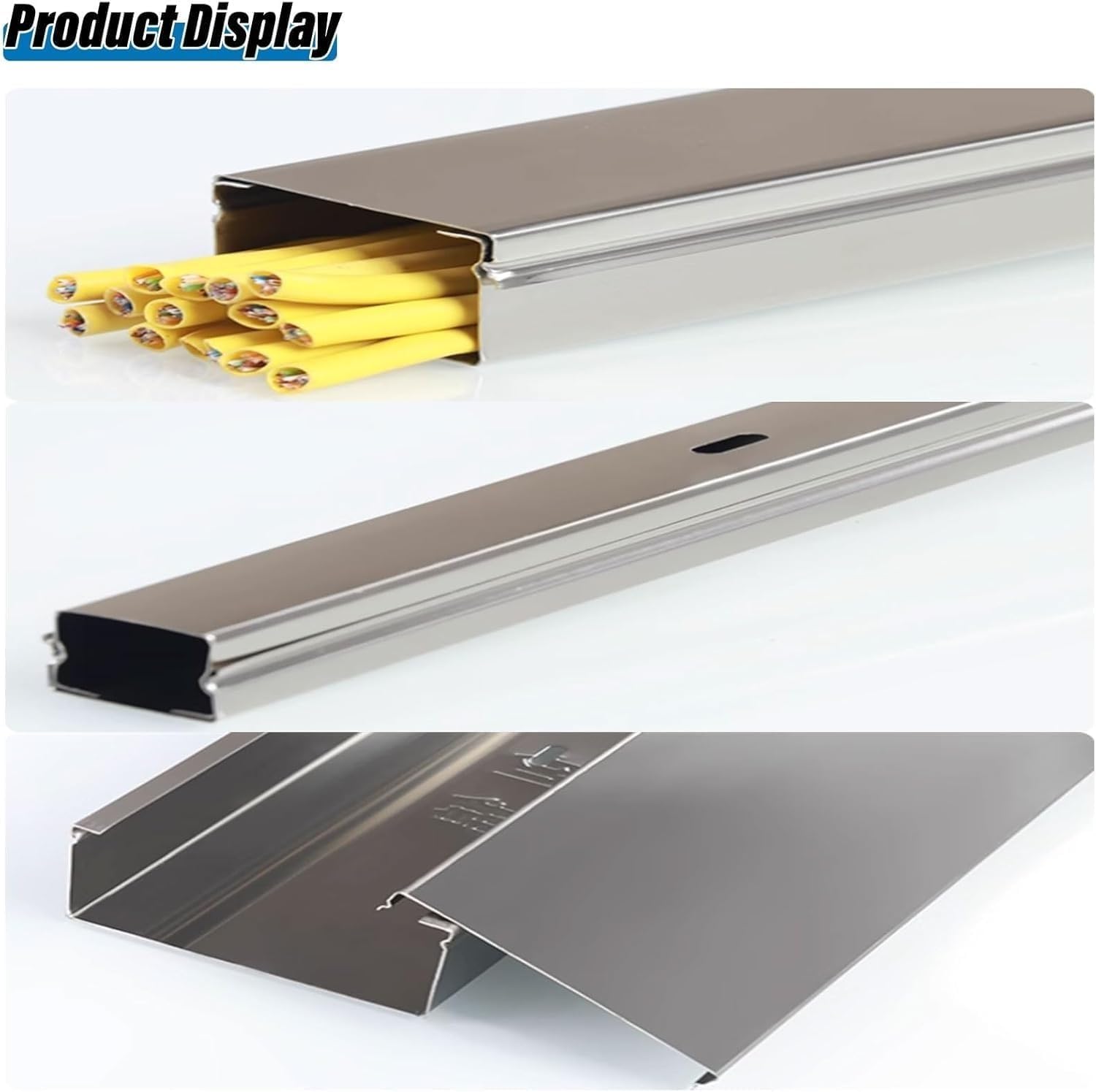 Ukrywacz sznurka | Osłona bieżni kabla ze stali nierdzewnej, osłona kabla podłogowego z metalowymi kanałami(S304,60x30 mm)