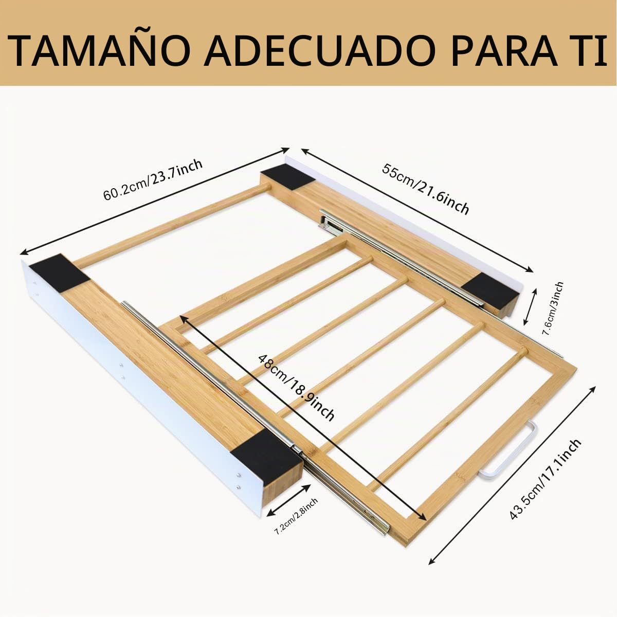 NIUXX Kit de Unión Universal para Lavadoras y Secadoras con Estante Deslizante y Cuerda de Trinquete, para Conectar Lavadora Secadora, Marco Intermedio Universal para Lavadora y Secadora, 47-60 cm