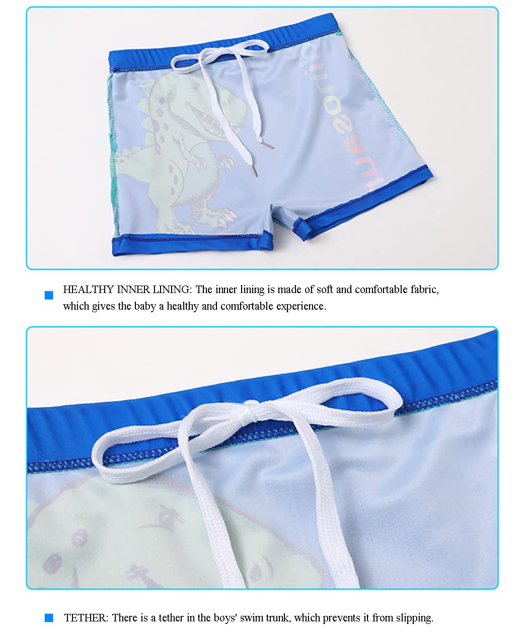 2er-Pack Jungen Badeshorts 5-13 Jahre große Jungen Bademode Dinosaurier Kinder Badehose