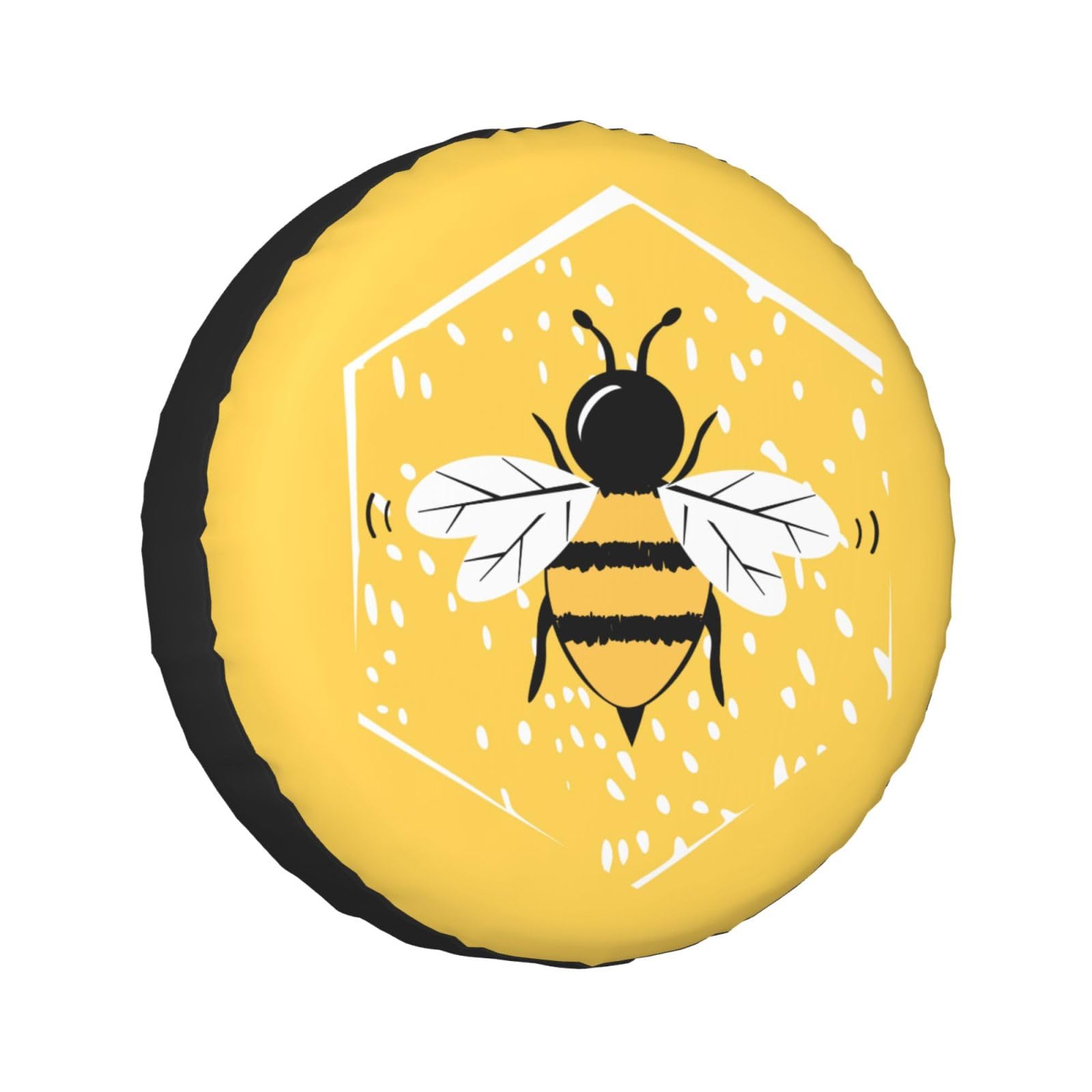 Delerain Spare Tire Cover Cartoon Bee Wheel Covers Waterproof Dust-Proof UV Sun Universal Fit for Jeep Trailer RV SUV Truck and Many Vehicle (17 Inch for Diameter 31"-33")