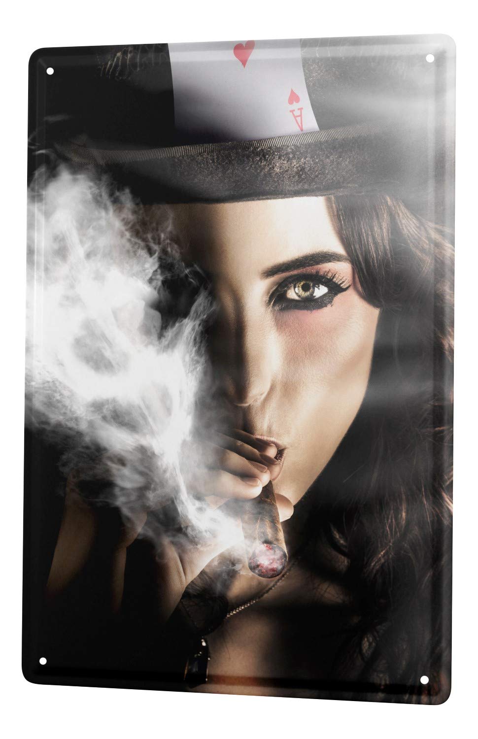 LEotiE SINCE 2004 Ass Tin Sign Metal Plate Poster Plaque Jorgensen pin up metal blate poster Model Poker heart hat cigar smoke