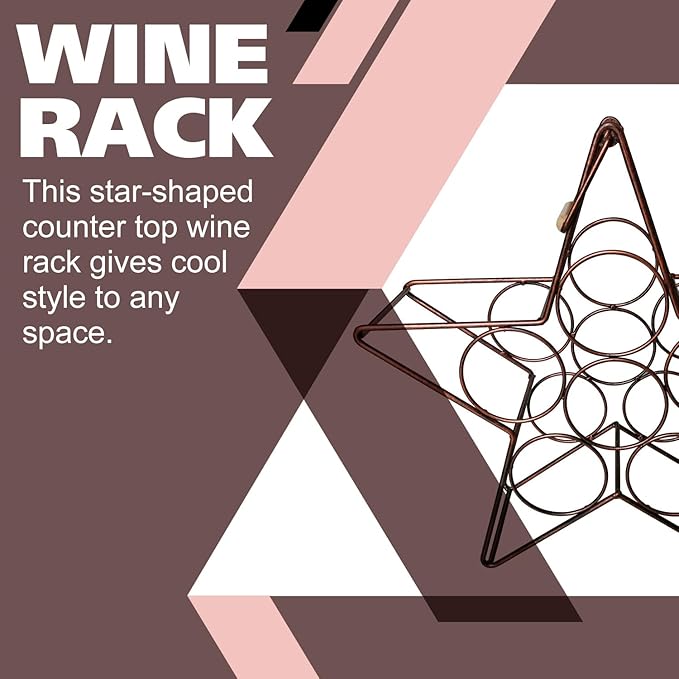 Soporte para Botellas de Vino de Metal para Mesa, 6 Botellas, Cobre Cepillado miniatura 4