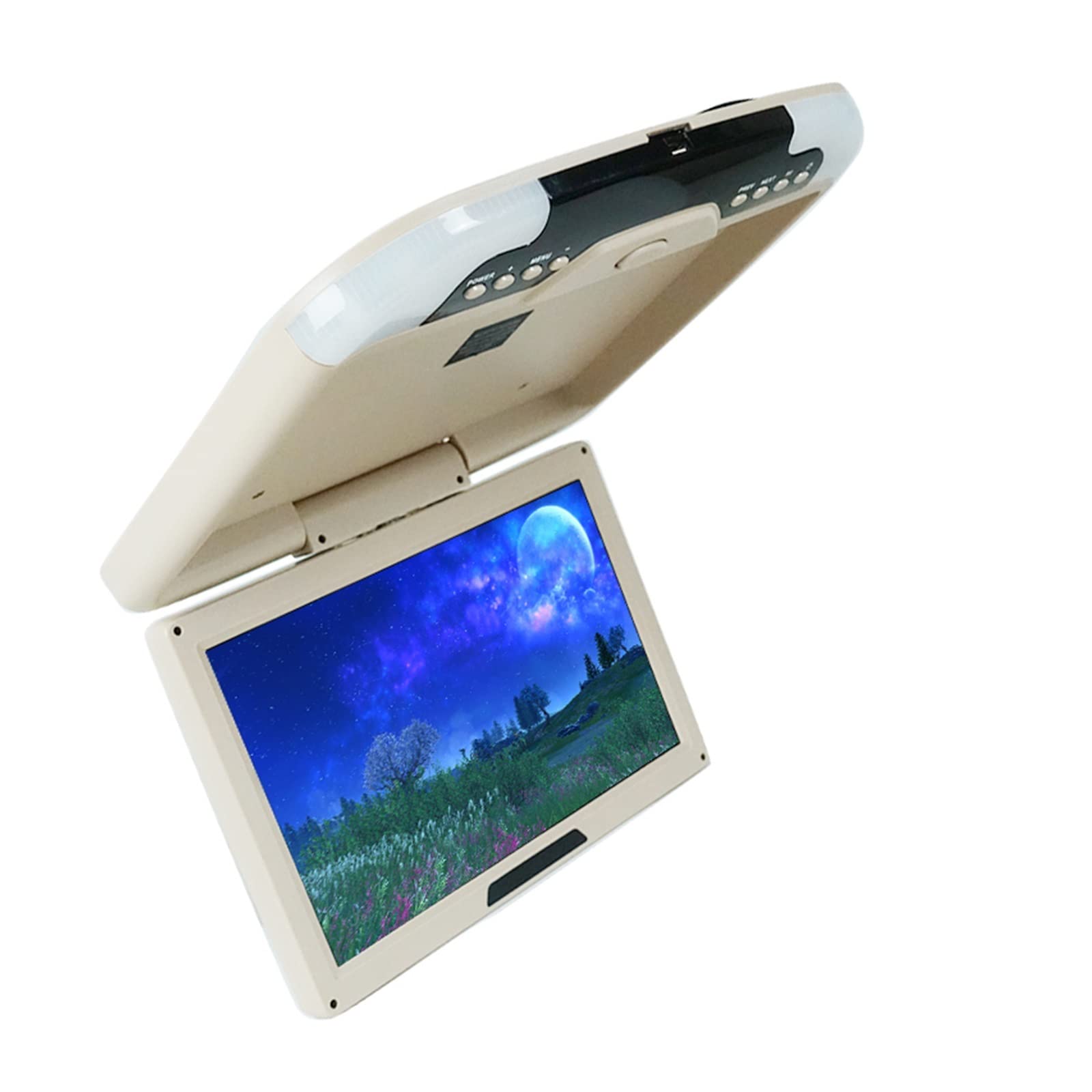 Girar 360 Grados Monitor de Montaje en Techo de Coche HD 1280 * 800 12,1 Pulgadas Montaje en Techo Pantalla abatible hacia Abajo MP5 Reproductor Multimedia FM(12.1 Inch Gray)