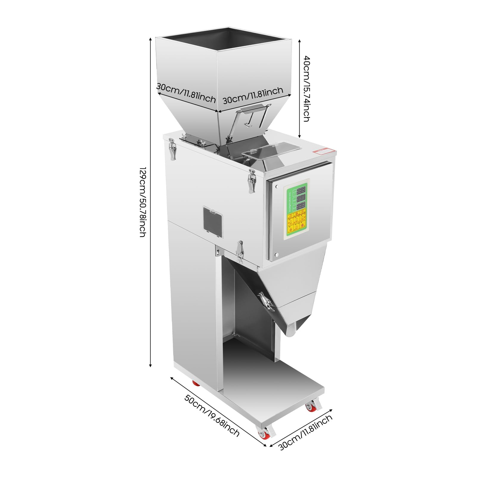 Pulverfüllmaschine, 10-999g Automatisch Abfüllmaschine Wiegen Subpackage Füllmaschine, Granulatabfüllmaschine, 200W Edelstahl Füllanlage für Tee, Samen, Körner, Pulver, Mehl, Bohnen