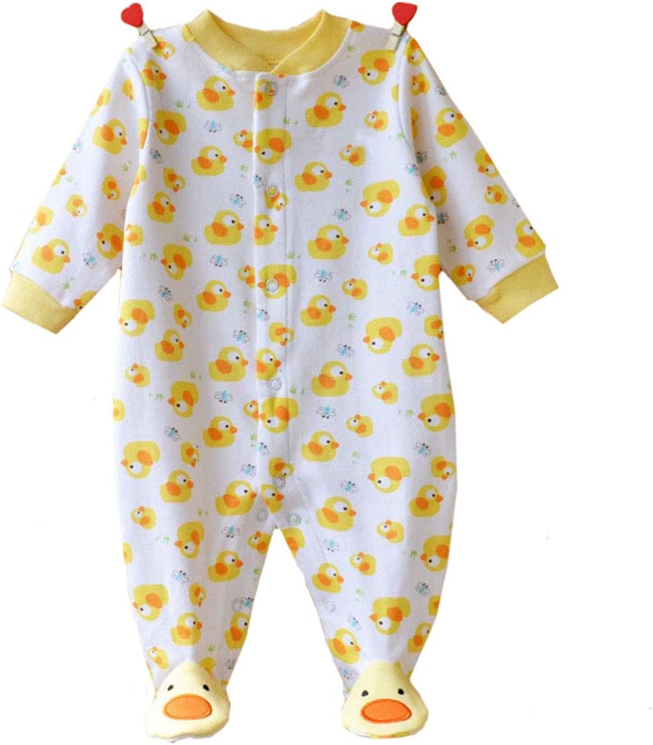 Baby One Piece Romper Snug Cotton Pajamas Footed Jumpsuit for 0-12 Month Newborn