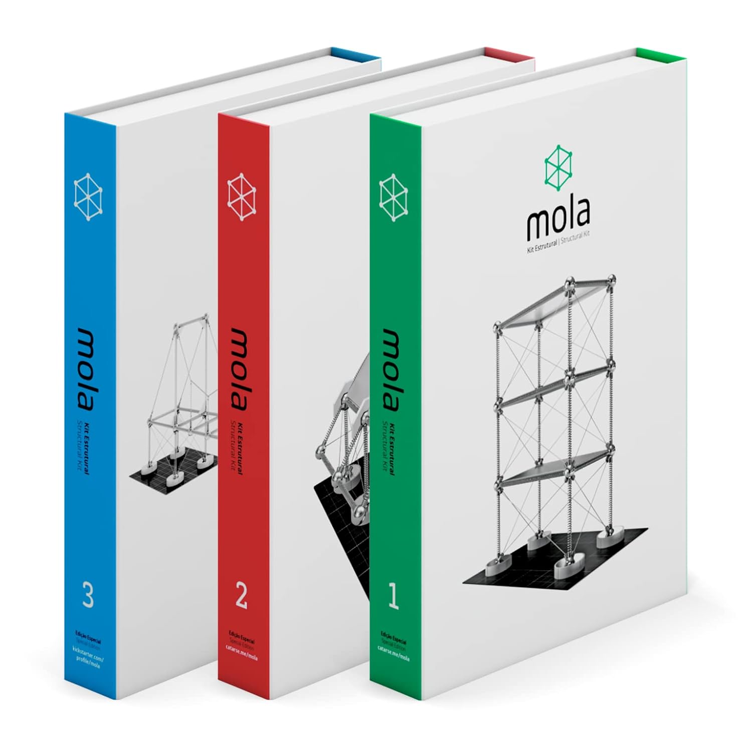 Mola1 + Mola2 + Mola3 Bundle | Magnetic Modular Kit for Engineering and Architecture Education | 472 Pieces + Practical Guides