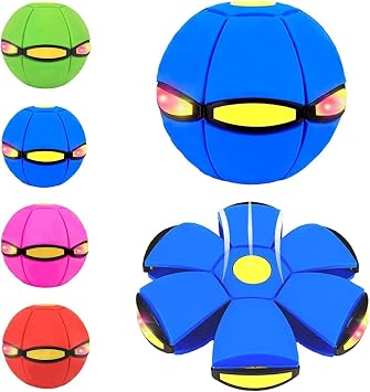 Magic Ball, Magic Bouncing Metaball, Dual Form Freely Switchable Magic Ball Toy with 6 Light, Parent-Child Interaction Blue
