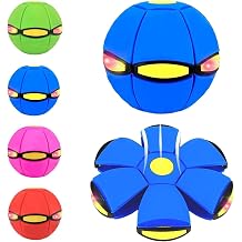 Magic Ball, Magic Meta Ball, Childrens Magic Bouncing,Dual Form Flying Saucer,Parent-Child Interaction with 6 Light Collapsible Flying Disc Blue