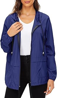 Century Star Packable Rain Jackets for Women Waterproof Lightweight Raincoat with Hood Windbreaker Jacket Women Rain Coats