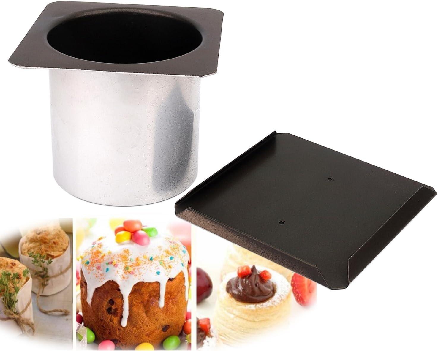 LoBake 10cm Round Cylinder Shape Nonstick Aluminum Alloy Toast Mold Metal Cheese Holder Mousse Cake Pan Tin DIY Baking Utensils