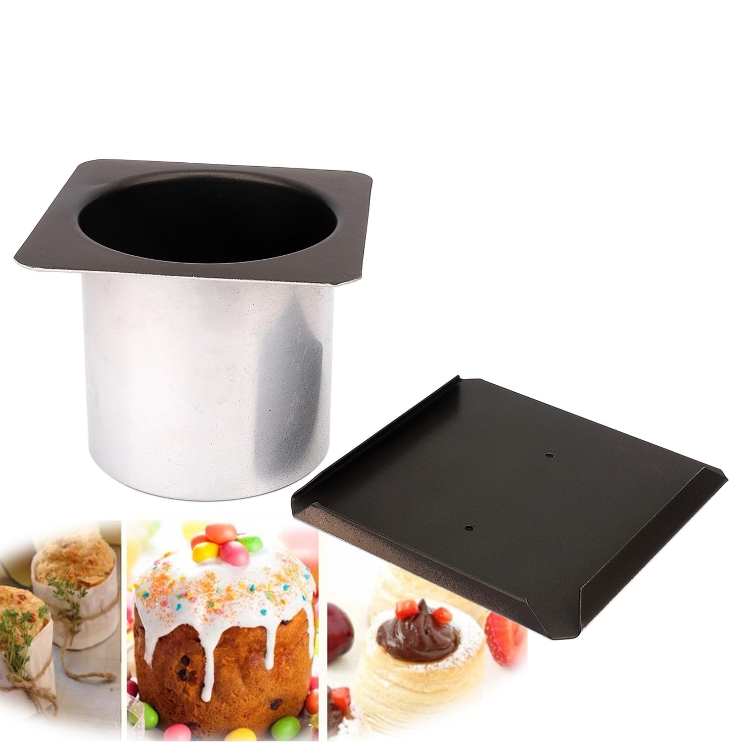 LoBake 10cm Round Cylinder Shape Nonstick Aluminum Alloy Toast Mold Metal Cheese Holder Mousse Cake Pan Tin DIY Baking Utensils