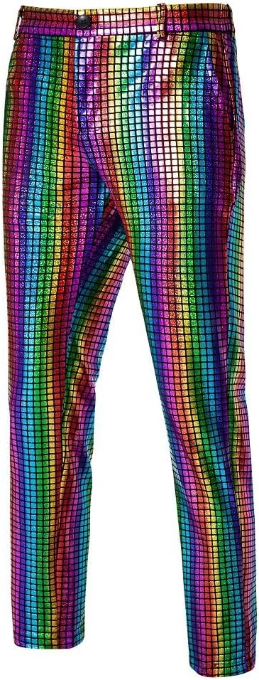 70s Disco Outfit Men Metallic Suit Funny Sequin Blazer Jacket and Pants Halloween Party Costume image 4