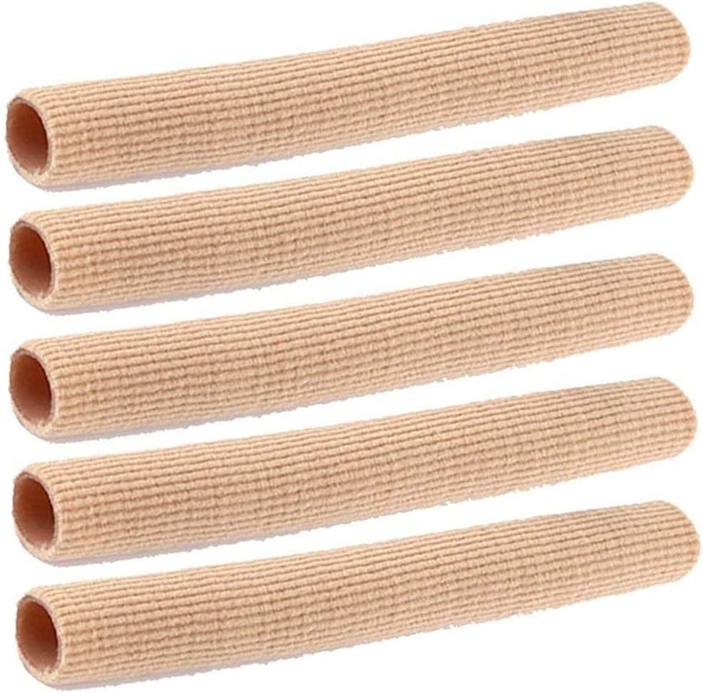 Protectores Tubulares,Guador 5 Piezas Tubos de Dedo de Pie Gel Vendaje para Protección Contra la Presión Ampollas Callos Alivio del Dolor Fibra(Diferentes Tamaños)