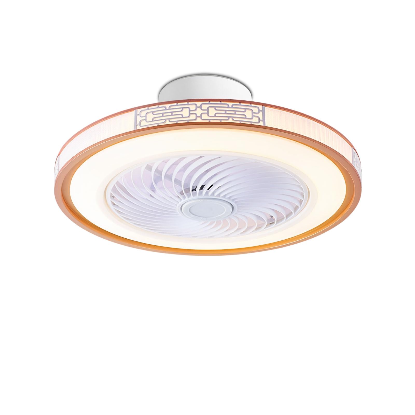 HXYSXHJUO Dimmable LED Ceiling Fan Light Chinese Style Low Profile With 19.7in Small Fans Lights Flush Mount For Bedroom Lounge Room Study