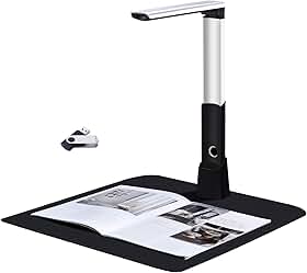 Scanner de câmeras de documentos, CMOS de 10 MP, tamanho máximo A3 do apresentador visual, tecnologia OCR, com luz LED e microfone, ferramentas fáceis de usar para scanner de livros 100p PDF, portátil